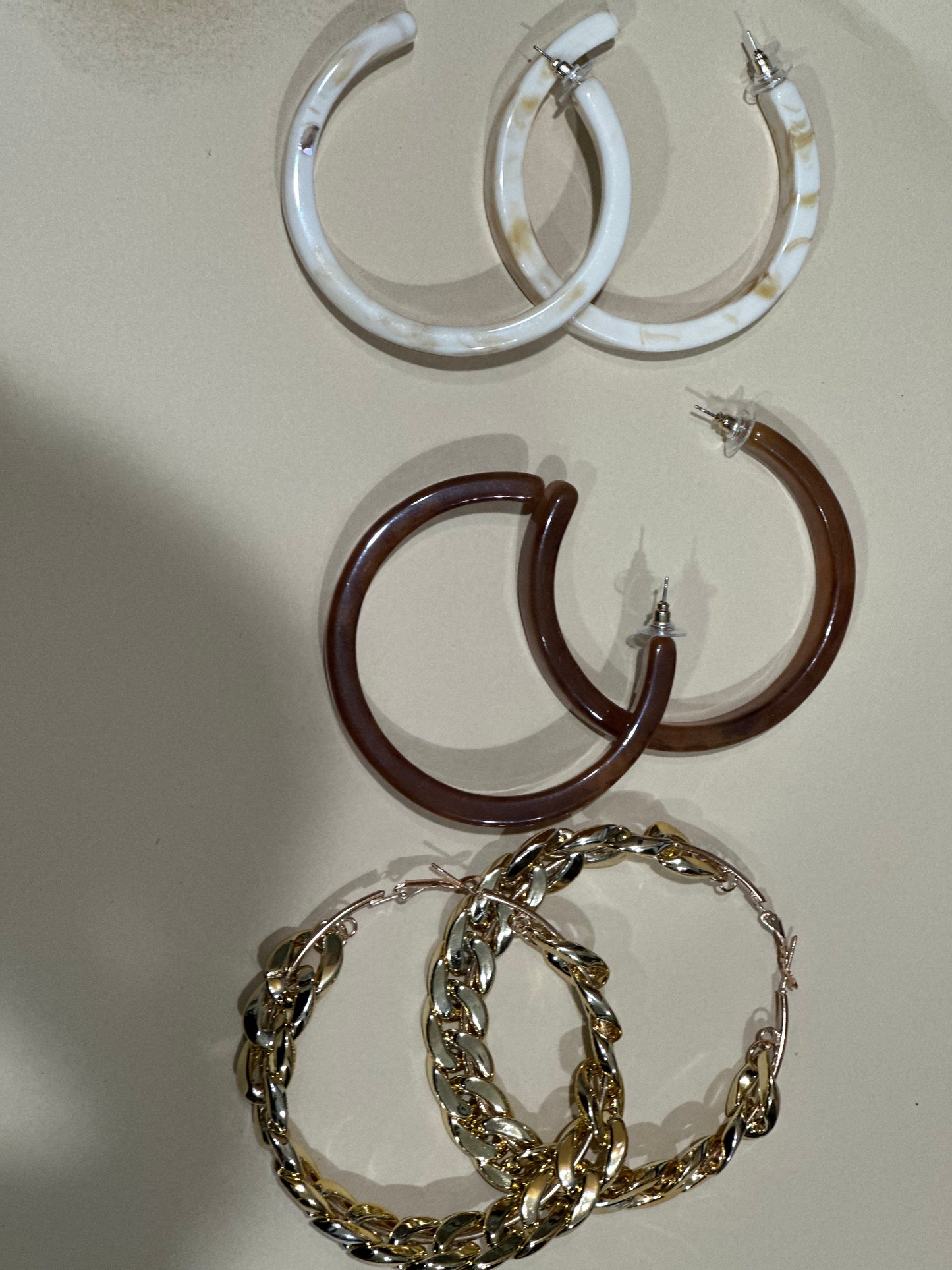Marble sugar hoop earrings